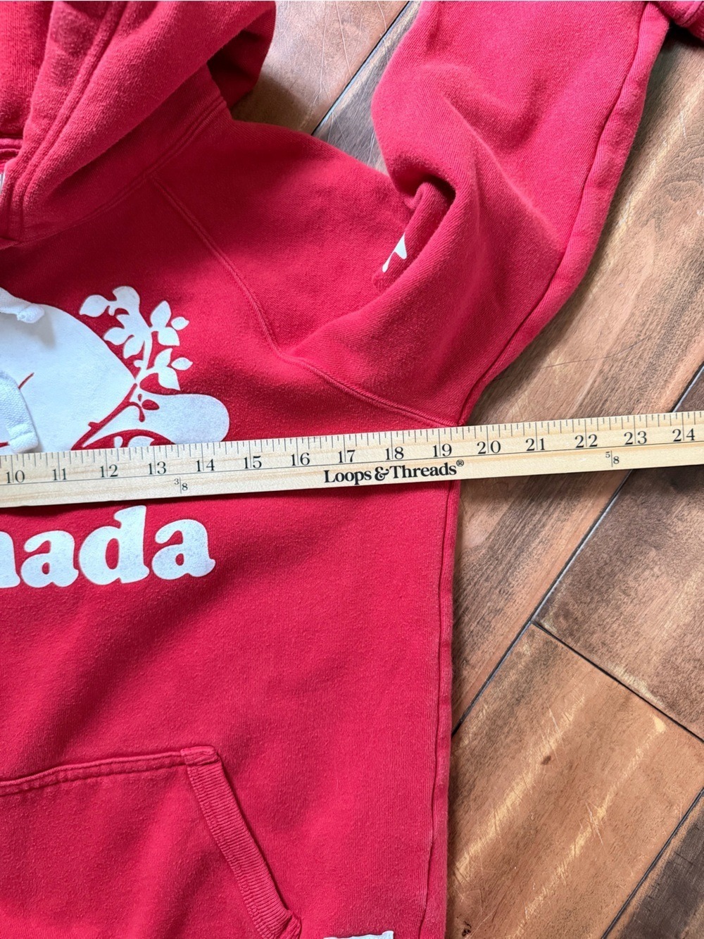 Roots Canada Beaver Graphic Hoodie Red Made in Canada XS - Picture 9 of 10